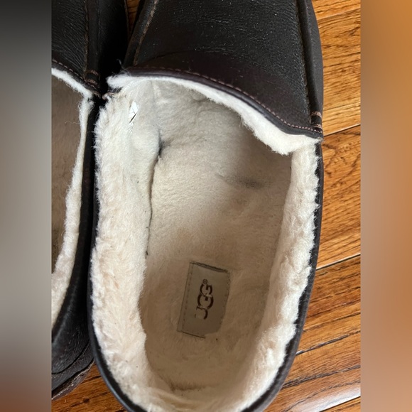 UGG Men's Ascot Loafer Slipper Leather Upper Brown Size 13 EE (Extra Wide) - Picture 12 of 14